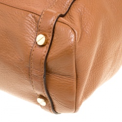 Pre Owned Michael Michael Kors Brown Leather Buckle Strap Top Handle Bag