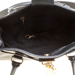 Pre Owned Michael Michael Kors Black Leather Hamilton Top Handle Bag