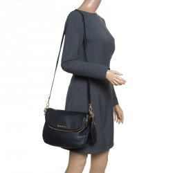 Pre Owned Michael Michael Kors Black Leather Bedford Top Handle Bag