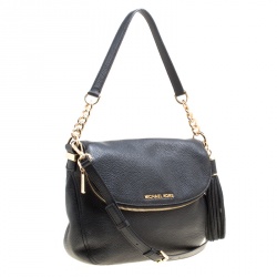 Pre Owned Michael Michael Kors Black Leather Bedford Top Handle Bag