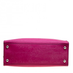Michael Michael Kors Magenta Leather East West Hamilton Top Handle Bag