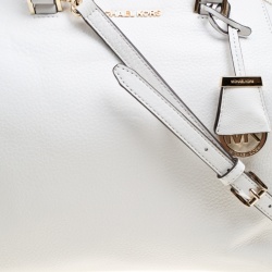 Pre Owned MICHAEL Michael Kors White Leather Riley Top Handle Bag