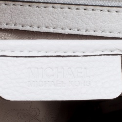 Pre Owned MICHAEL Michael Kors White Leather Riley Top Handle Bag