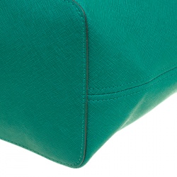 Pre Owned Michael Michael Kors Green Saffiano Leather Jetset Tote