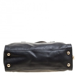 Pre Owned Michael Michael Kors Black Leather Medium Hamilton Top Handle bag