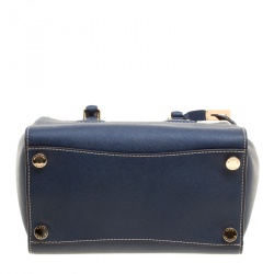 Pre Owned Michael Kors Blue Leather Top Handle Bag
