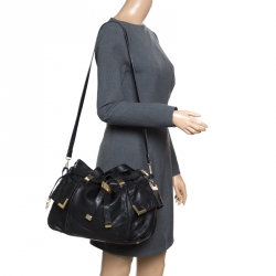 Pre Owned Michael Michael Kors Black Leather Tote 