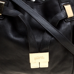 Pre Owned Michael Michael Kors Black Leather Tote 