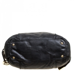 Pre Owned Michael Michael Kors Black Leather Tote 