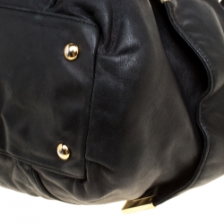 Pre Owned Michael Michael Kors Black Leather Tote 