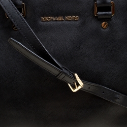 Pre Owned Michael Michael Kors Black Saffiano Leather Medium Selma Tote