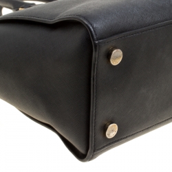 Pre Owned Michael Michael Kors Black Saffiano Leather Medium Selma Tote