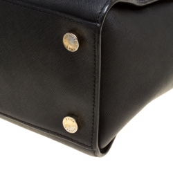 Pre Owned Michael Michael Kors Black Saffiano Leather Medium Selma Tote