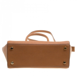 Pre Owned Michael Michael Kors Brown Saffiano Leather Medium Selma Top Handle Bag