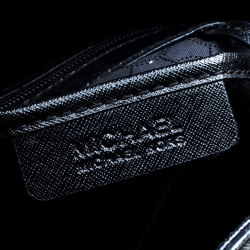 Pre Owned Michael Michael Kors Black Leather East West Hamilton Top Hanlde Bag