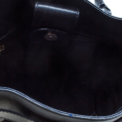 Pre Owned Michael Michael Kors Black Leather East West Hamilton Top Hanlde Bag