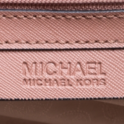 Pre Owned حقيبة مايكل كورس يد علوية سلما متوسطة جلد بيضاء/ عنابية