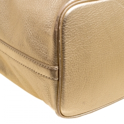 Pre Owned Michael Michael Kors Gold Leather Shopper Tote