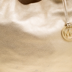 Pre Owned Michael Michael Kors Gold Leather Shopper Tote