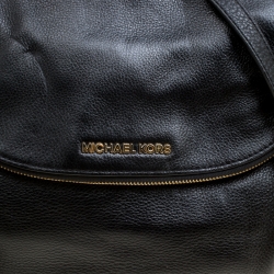 Pre Owned Michael Michael Kors Black Leather Bedford Top Handle Bag