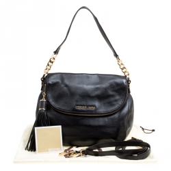 Pre Owned Michael Michael Kors Black Leather Bedford Top Handle Bag