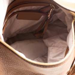 Pre Owned حقيبة كتف مايكل مايكل كورس شراشيب بدفورد جلد بنية