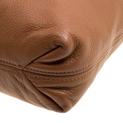 Pre Owned حقيبة كتف مايكل مايكل كورس شراشيب بدفورد جلد بنية