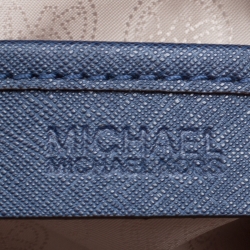 Pre Owned حقيبة يد مايكل مايكل كورس جت ست سحاب علوي جلد سافيانو زرقاء داكنة