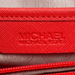 Pre Owned Michael Michael Kors Red Leather Lana Clutch