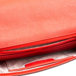 Pre Owned Michael Michael Kors Red Leather Lana Clutch