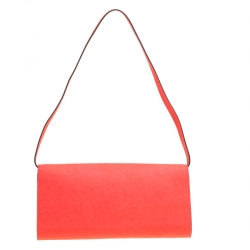 Pre Owned Michael Michael Kors Red Leather Lana Clutch