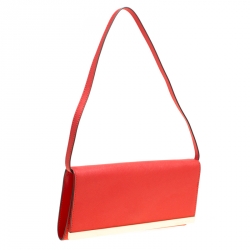 Pre Owned Michael Michael Kors Red Leather Lana Clutch