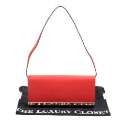 Pre Owned Michael Michael Kors Red Leather Lana Clutch