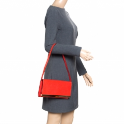 Pre Owned Michael Michael Kors Red Leather Lana Clutch