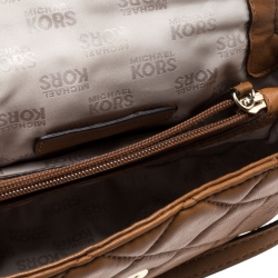 Pre Owned Michael Michael Kors Brown Quilted Leather Shoulder Bag