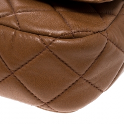 Pre Owned Michael Michael Kors Brown Quilted Leather Shoulder Bag