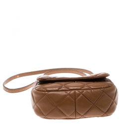 Pre Owned Michael Michael Kors Brown Quilted Leather Shoulder Bag