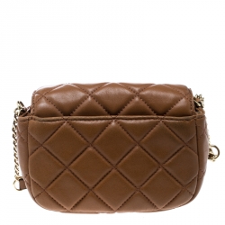 Pre Owned Michael Michael Kors Brown Quilted Leather Shoulder Bag