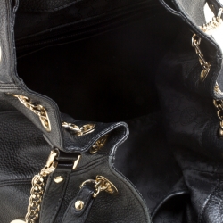 Pre Owned Michael Michael Kors Black Leather Top Handle Bag