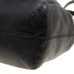 Pre Owned Michael Michael Kors Black Leather Top Handle Bag