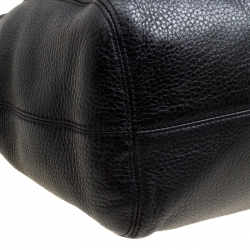 Pre Owned Michael Michael Kors Black Leather Top Handle Bag