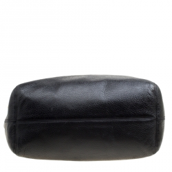 Pre Owned Michael Michael Kors Black Leather Top Handle Bag