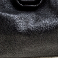 Pre Owned Michael Michael Kors Black Leather Top Handle Bag