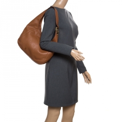 Pre Owned Michael Michael Kors Brown Leather Fulton Hobo
