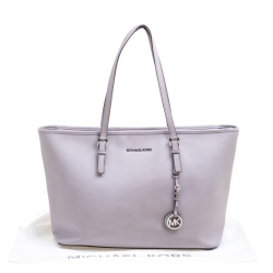 Pre Owned حقيبة يد مايكل مايكل كورس جت ست جلد سافيانو بنفسجية فاتحة