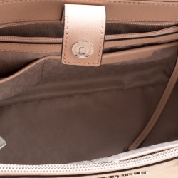 Pre Owned Michael Michael Kors Dusty Pink Leather Medium Sutton Top Handle Bag