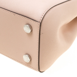 Pre Owned Michael Michael Kors Dusty Pink Leather Medium Sutton Top Handle Bag