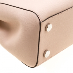 Pre Owned Michael Michael Kors Dusty Pink Leather Medium Sutton Top Handle Bag