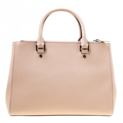 Pre Owned Michael Michael Kors Dusty Pink Leather Medium Sutton Top Handle Bag