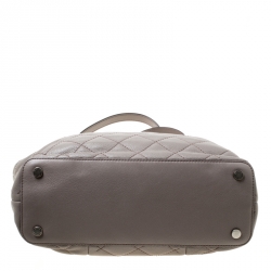 Pre Owned Michael Michael Kors Grey Quilted Leather Large Loni East West Top Handle Bag